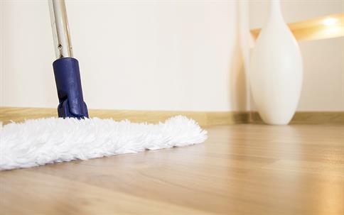 mopping the floor clean