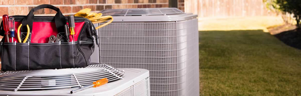 Air Conditioning Unit With Tools On Top Air Conditioning Unit With Tools On Top