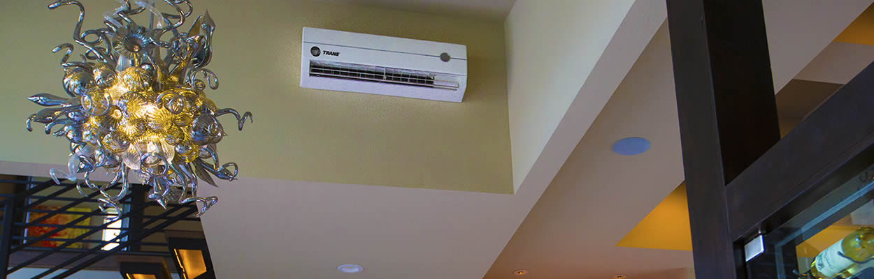 Ductless Ac Unit Mounted On Indoor Wall